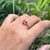 14k Gold Natural Ruby Diamond Floral Cluster Proposal Ring Size 6 For Sale In New York - Image 6 of 18