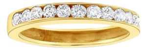 Half Carat Diamond Wedding Band 14k Yellow Gold, Size 4