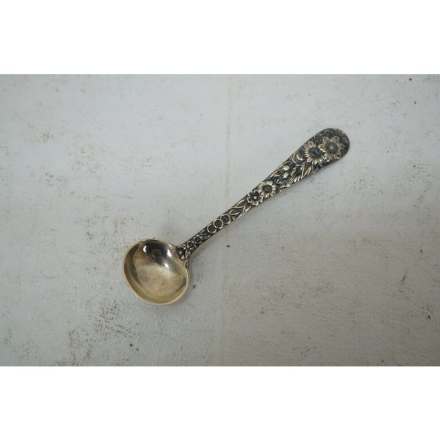 Antique 1874 Russian Silver Salt Cellar & S Kirk & Son Sterling Spoon 2.5" For Sale - Image 13 of 15
