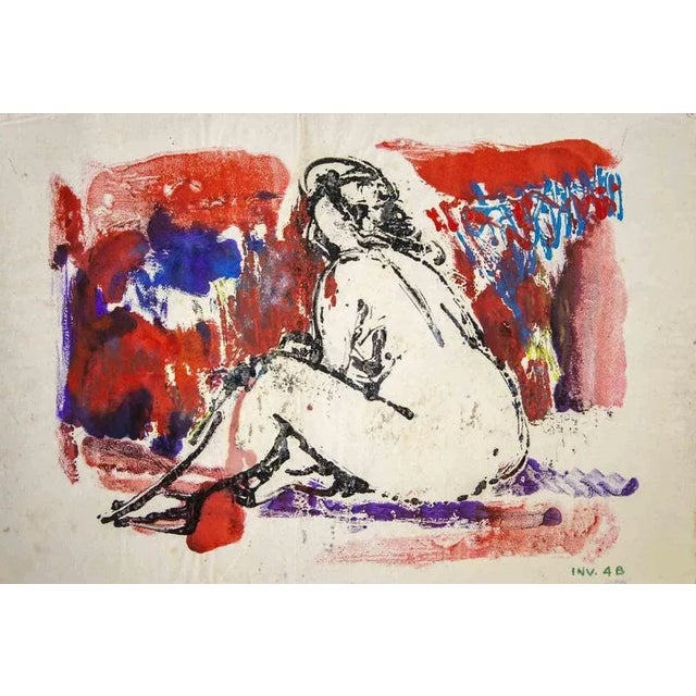 Crouched Nude is an original artwork realized in the 1970s by the Italian Contemporary artist Leo Guida (1992 - 2017)....