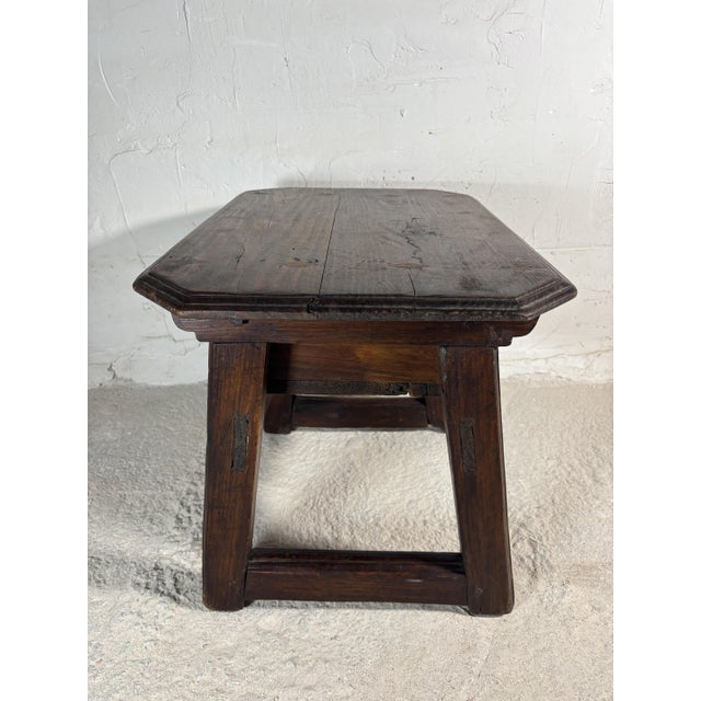 Spanish Castilian Carved Wood Side Table with Iron Hardware, 1910 For Sale - Image 4 of 15