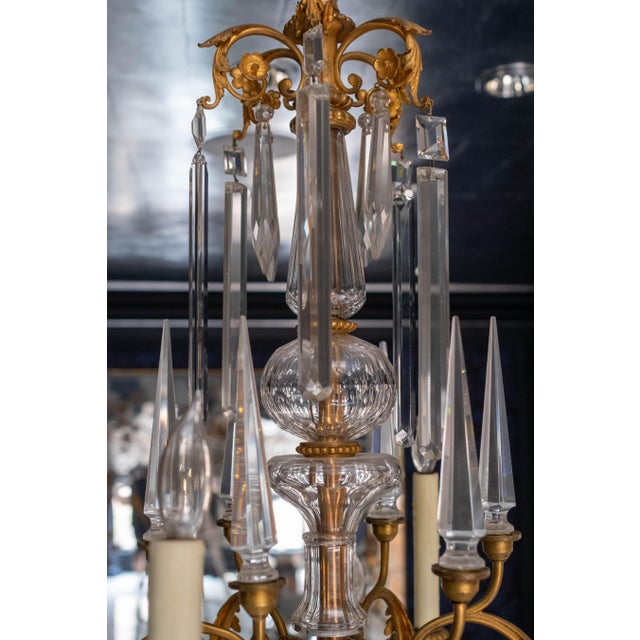 Baccarat Large Antique French Gilt Bronze Chandelier For Sale - Image 10 of 18