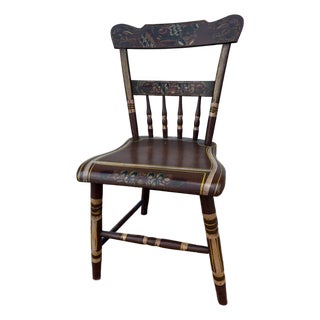 Antique Paint Decorated Pennsylvania Kitchen Windsor Side Chair For Sale