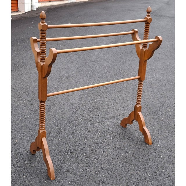 Late 20th Century Victorian Style Carved Mahogany Quilt Rack For Sale - Image 4 of 7
