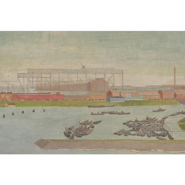 Hamburg Harbor, Around 1910, Oil on Cardboard For Sale - Image 4 of 9