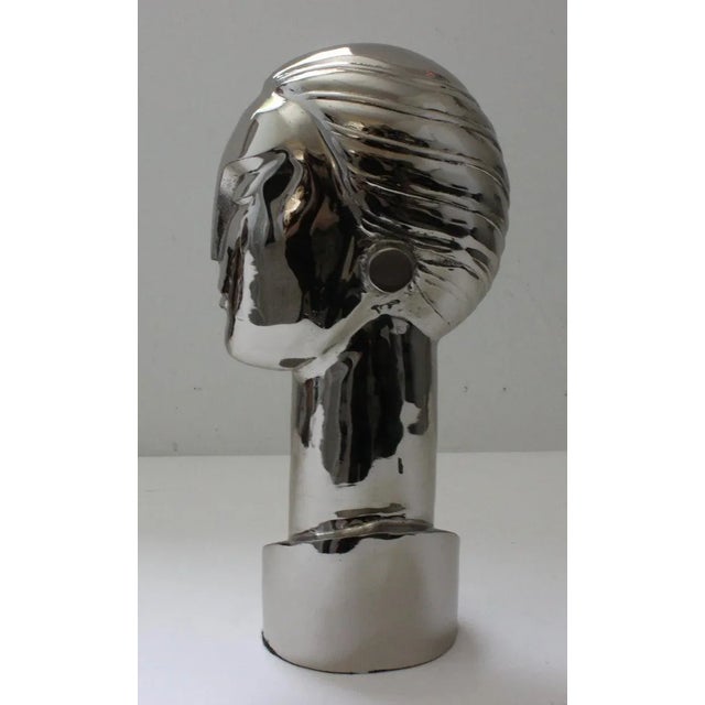 Metal Franz Hagenaur Style Nickel Plated Bust For Sale - Image 7 of 13
