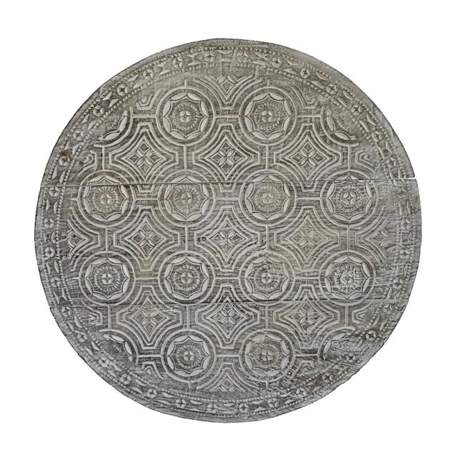 Vintage Round Toraja Tribal Carved Wood Wall Panel For Sale - Image 4 of 4