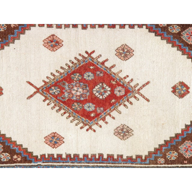 Antique Persian Bakhshaish Carpet, Handmade Wool Oriental Rug, Ivory and Rust For Sale - Image 13 of 14