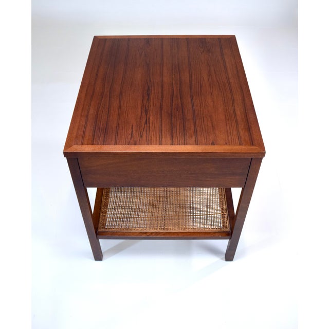 Altavista Lane Paul McCobb for Lane Delineator Walnut Caned Side / End Table For Sale - Image 4 of 8