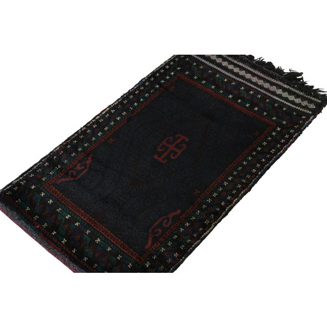 Rug & Kilim Rug & Kilim’s Baluch Tribal Rug in Navy Blue With Geometric Patterns For Sale - Image 4 of 8