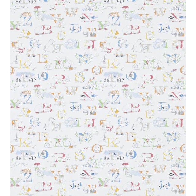 Alphabet Zoo Wallpaper By Sanderson Sample Chairish