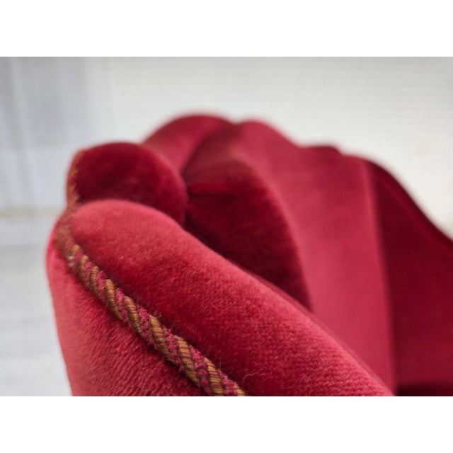1960s Danish Armchair in Velour with Ash Legs, 1960s For Sale - Image 5 of 18