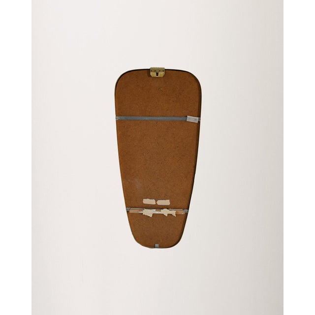 Metal Mid-Century Mirror with Brass Frame, 1950s For Sale - Image 7 of 8