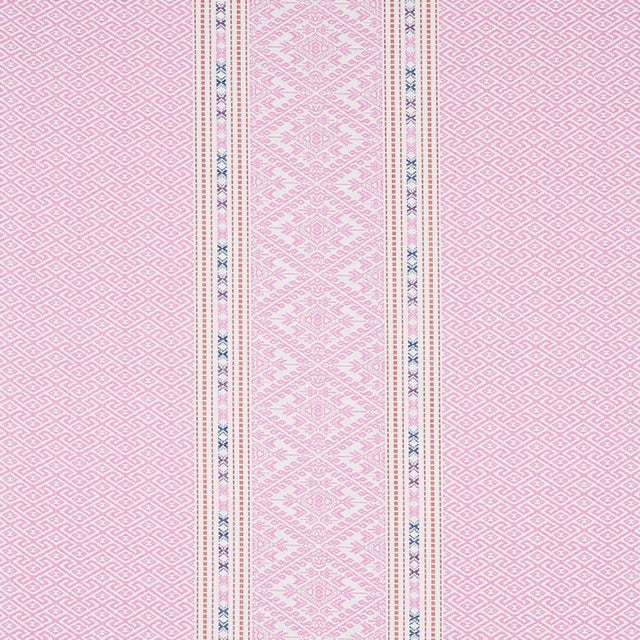 Sample - Schumacher Ruiz Jacquard Fabric in Pink For Sale