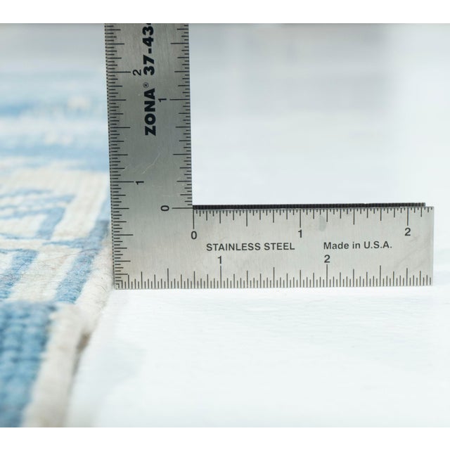 Turkish Vintage Circa 1940 Blue Turkish Oushak Hand Knotted Wool Rug 3ft 2in X 5ft 7in For Sale - Image 3 of 8