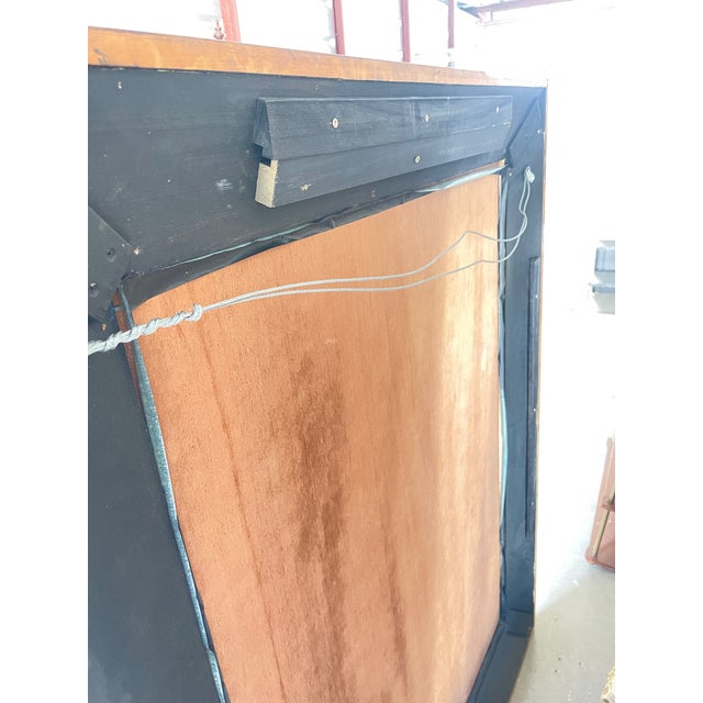 Wood Large Yew Wood Framed Mirror For Sale - Image 7 of 7