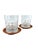 Asian Modern Bat Trang Vietnamese Rattan & Ceramic Coasters With Hand Painted Floral Motif - Set of 6 For Sale - Image 9 of 9