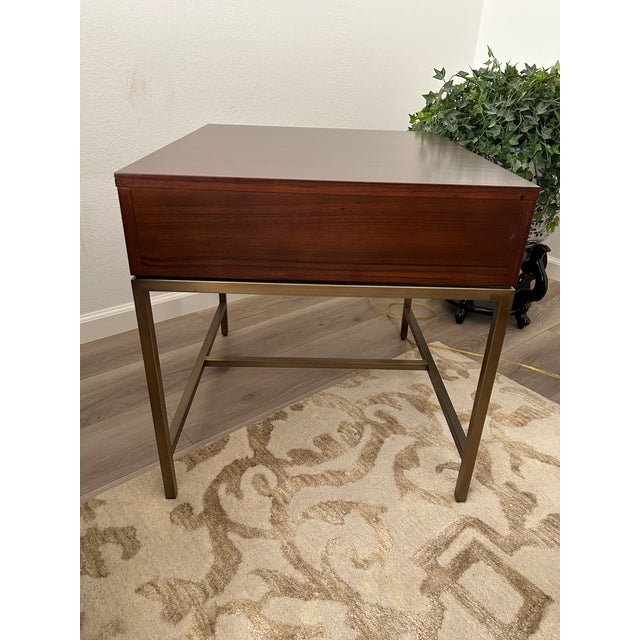 MOVING SOON, MAKE A REASONABLE OFFER! Classic Mitchell Gold + Bob Williams wood and brass side table.