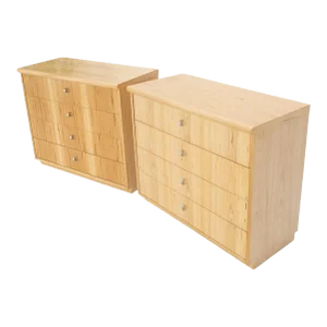 Pair of Founders Blond Pecan Bachelor Chests Dressers Large Night Stands