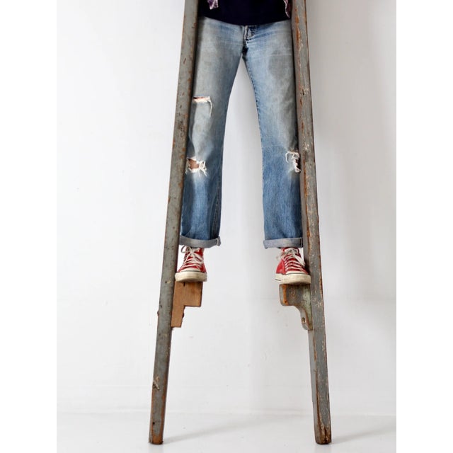 Farmhouse Vintage Wood Stilts - a Pair For Sale - Image 3 of 8