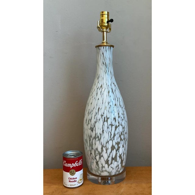 Vintage Speckled Glass Table Lamp For Sale - Image 9 of 13