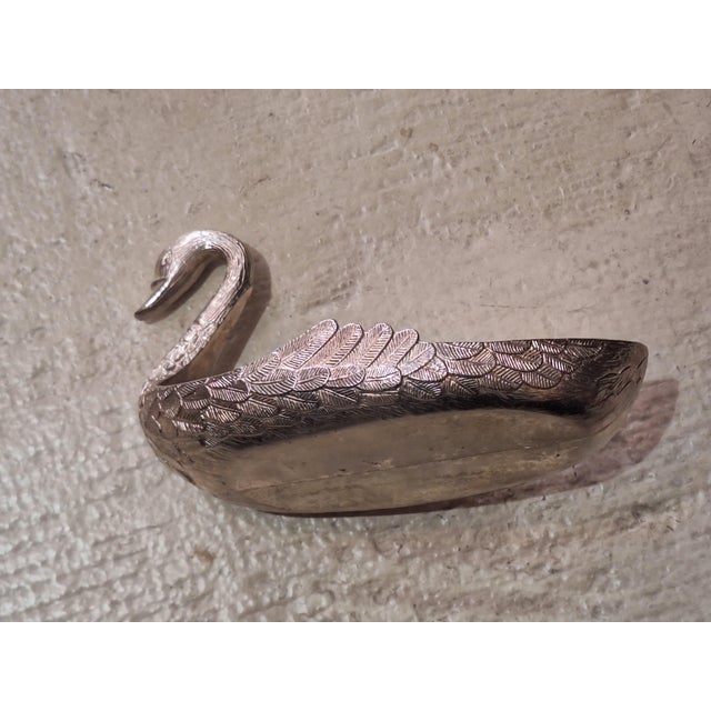 Hollywood Regency Vintage Hollywood Regency Swan With Detach Swan Ornament For Sale - Image 3 of 12
