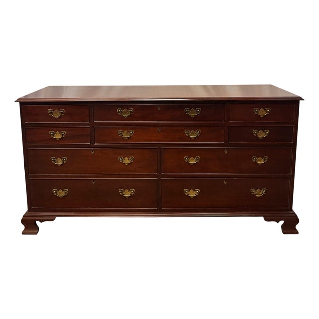 Vintage Craftique Chippendale Style Solid Mahogany Dresser For Sale