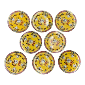 Very Rare, Set of 8 Mason's Ironstone Fan Pattern Chinoiserie Dinner Plates