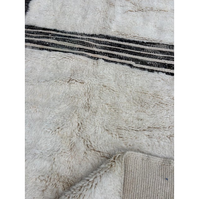 Black and White Moroccan Rug, Authentic Moroccan Rug, Berber Carpet, Genuine Wool Rug, Handmade Rug, Beni Ourain For Sale - Image 11 of 13