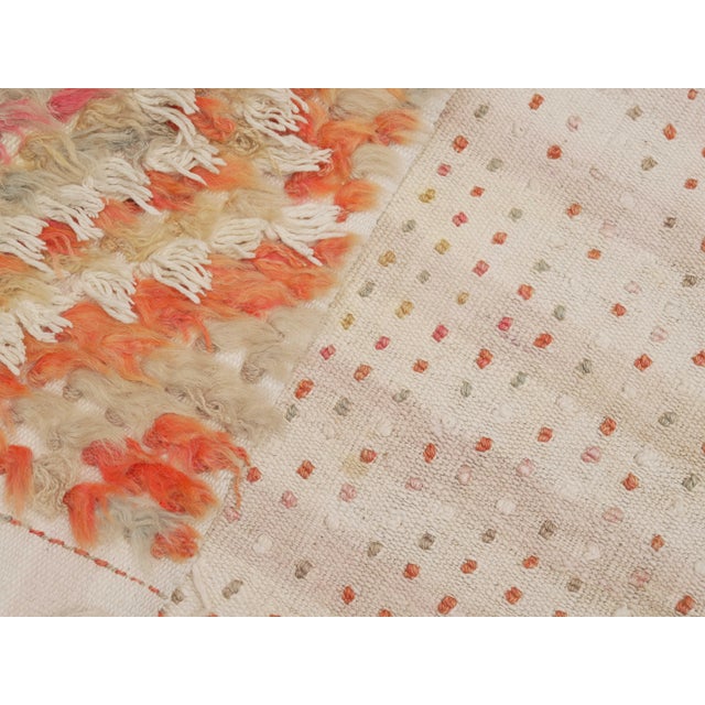 1970s Vintage Handmade Wool Cotton Turkish Cream Runner Rug For Sale - Image 9 of 11