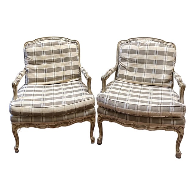 1980’s Baker Furniture Bergère Chairs a Pair For Sale