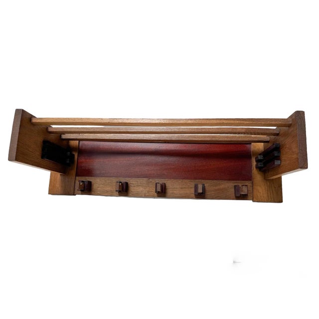 Wood Art Deco Modernist Oak Coat Rack, 1920s For Sale - Image 7 of 9