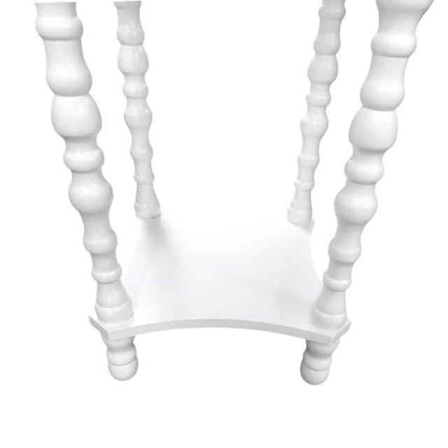 Mid 20th Century White Turned Spindle Leg Side Table For Sale - Image 5 of 6