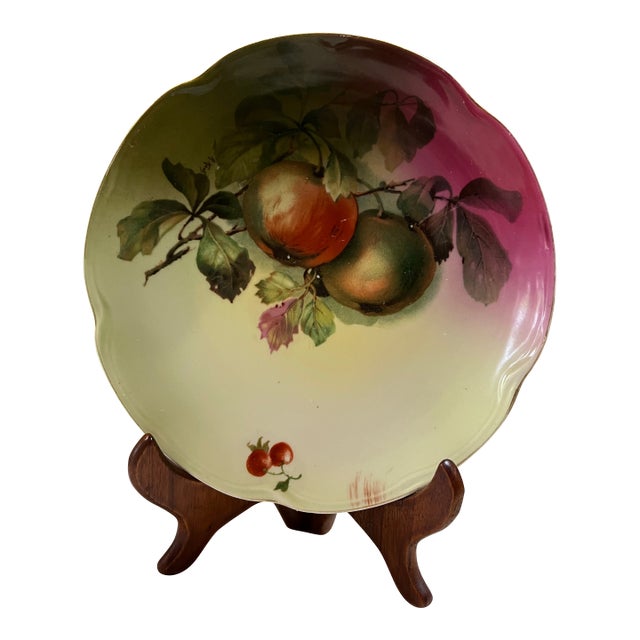 1970s Bavaria Ceramic Plate With Plums Accents For Sale