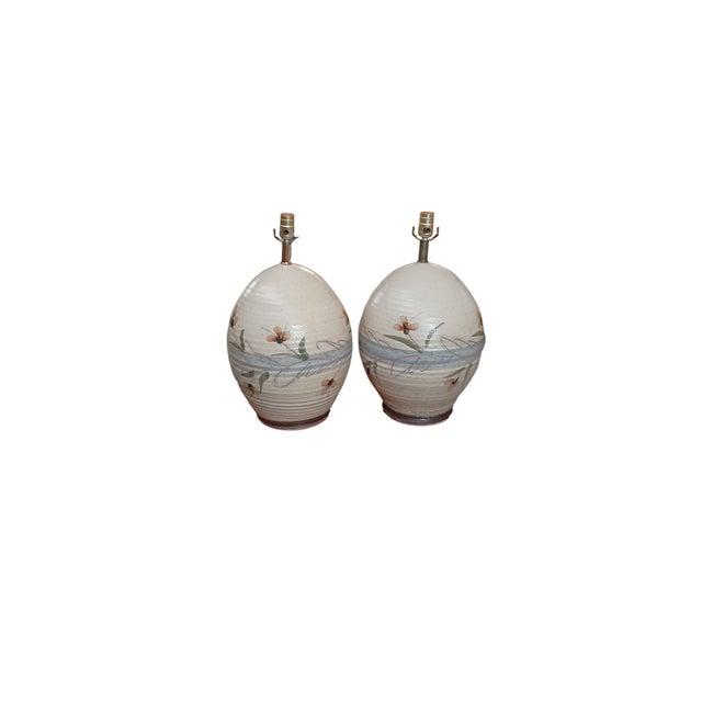 Set of 2 Vintage 1960's Handcrafted Stoneware Table Lamps For Sale - Image 11 of 11