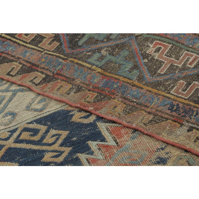 Textile Antique Soumak Dragon Rug in Red With Colorful Geometric Patterns - Rug & Kilim For Sale - Image 7 of 7