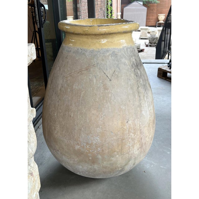 Ceramic Large Circa 1900 French Antique Teardrop Biot Jar With Yellow Glaze For Sale - Image 7 of 15