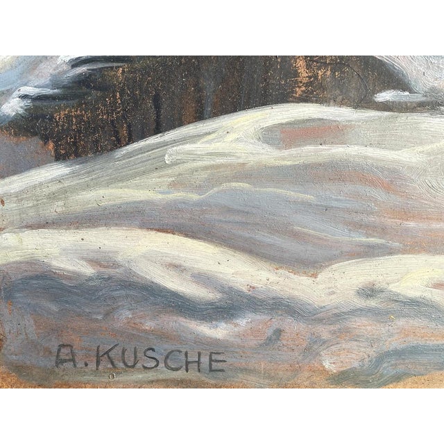 Alfred Kusche, Snowy Landscape, 1920s, Oil on Board For Sale - Image 14 of 16