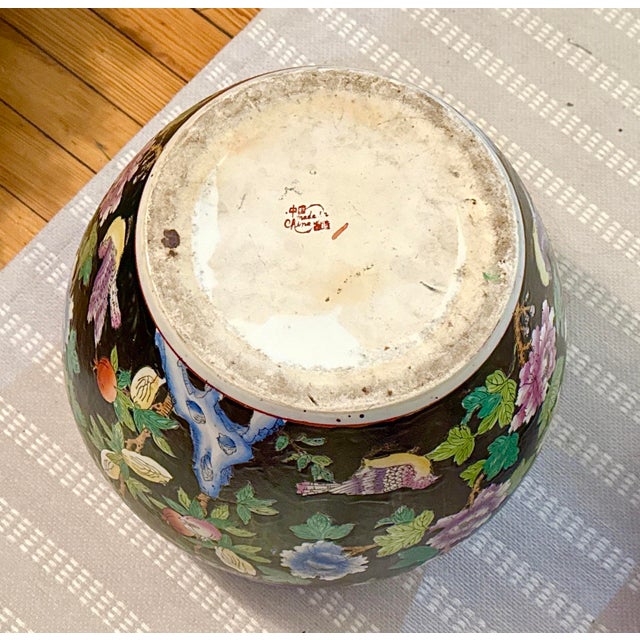 Hand Painted Chinese Chinoiserie Fishbowl Planter For Sale In New York - Image 6 of 11