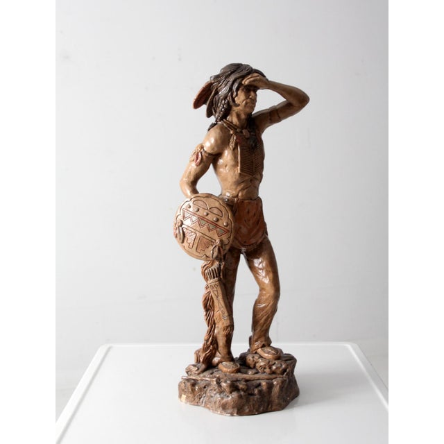 This is an American Indian statue circa 1970s. Attributed to Vaungh Kendrick and Universal Statuary, but unmarked, the...