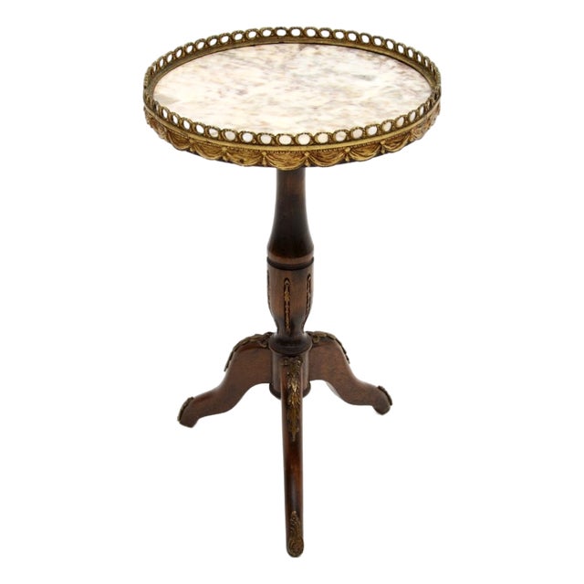 French Marble Top Wine Table, 1930s For Sale