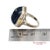 14k Two Tone Yellow and White Gold Blue Stone Ornate Floral Motif Ring, Size 5.25 For Sale - Image 12 of 13