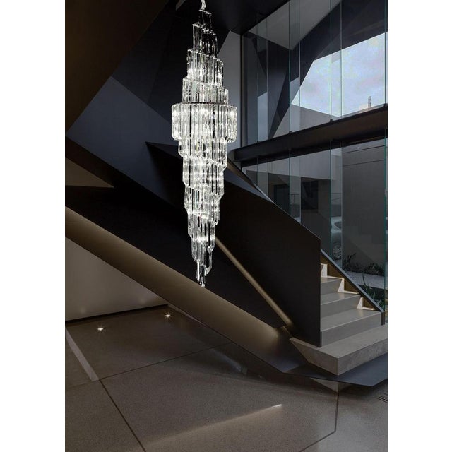 Contemporary 20 Light Chandelier in Polished Chrome and Crystal by Aggiolight For Sale - Image 3 of 6