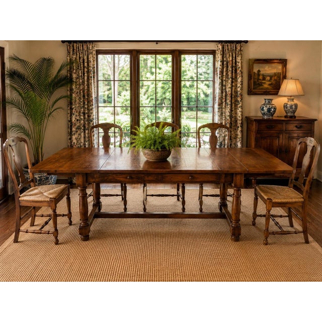 French Century Furniture Coddington Mahogany Extendable Console Dining Table With Two Drawers – 72” X 20” Closed, Expands to 40” For Sale - Image 3 of 12