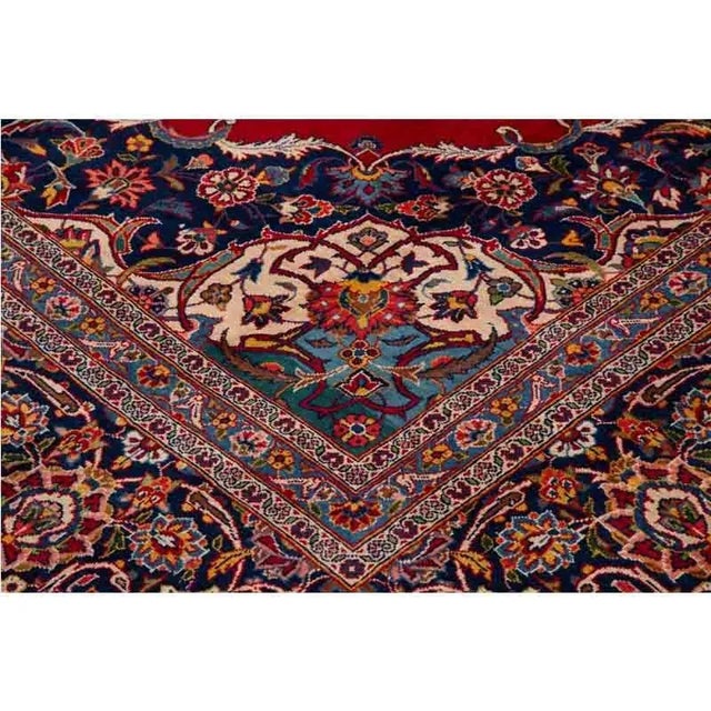 Textile 1960s Persian Kashan Area Rug 10’5″ X 13’7″ For Sale - Image 7 of 10