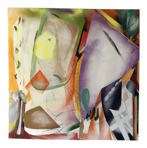 Abstract Oil on Board by Erik Sulander 48x48 Signed