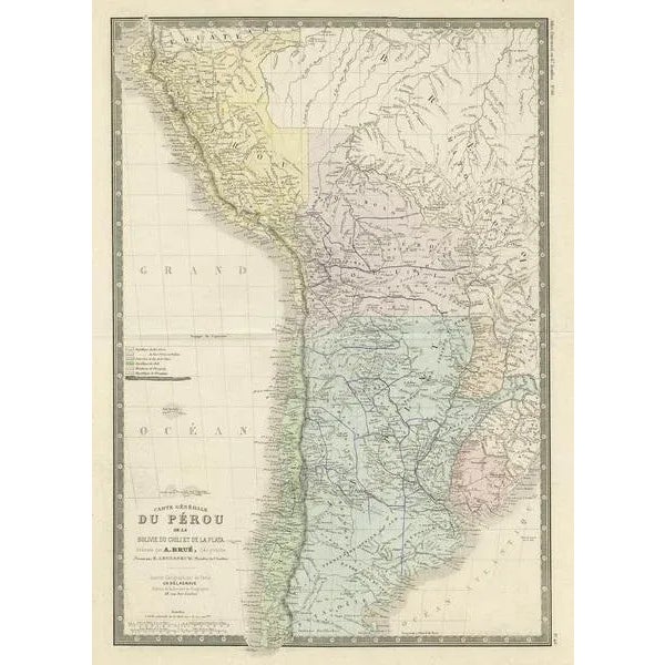 Antique map titled 'General Map of Peru'. Large map of Peru. This map originates from 'Atlas of Modern Physical and...