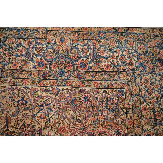 Vintage Distressed Kerman Carpet 9'2" X 12'3" For Sale In New York - Image 6 of 10