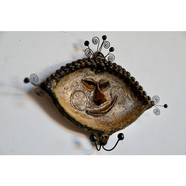 Beige Smiling Face to Hang by Raphael Giarrusso, 1960s For Sale - Image 8 of 10