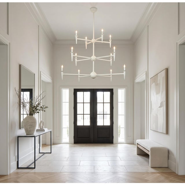 Bourgeois Boheme Atelier 12 Arm Plaster of Paris Chandelier, Avron Chandelier For Sale - Image 9 of 10